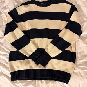 Striped Navy and Cream Sweater